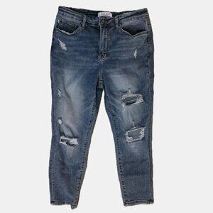 JUDY BLUE WOMENS SIZE 13 - 31 SLIM FIT BLUE JEANS DISTRESSED